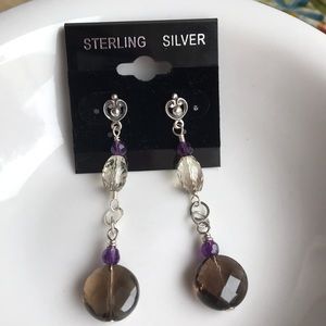 Smoky quartz earrings